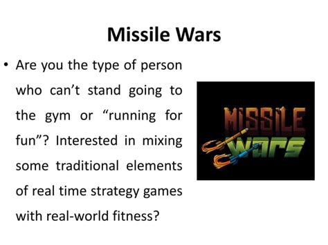 Missile War Gamification In Healthcare Manu Melwin Joy Ppt Free