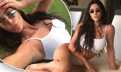 Kim Kardashian Flaunts Her Toned Figure In Crop Top And Bikini Bottoms Daily Mail Online