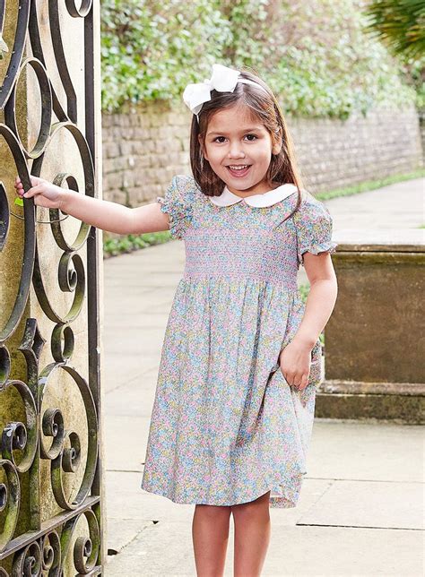 Lily Rose Girls Emma Smocked Dress In Emma And Georgina Trotters London