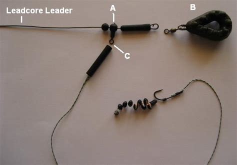 Helicopter rig leadcore components for carp fishing