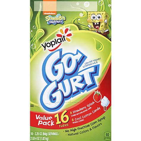 Yoplait Go Gurt Yogurt Variety Pack Of Strawberry Splash And Cotton