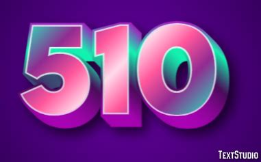 510 Text Effect and Logo Design Number