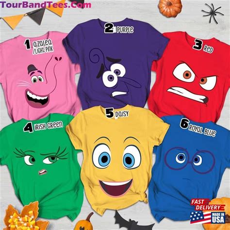 Inside Out Characters Costume Shirt Group Matching Classic Unisex Tourbandtees