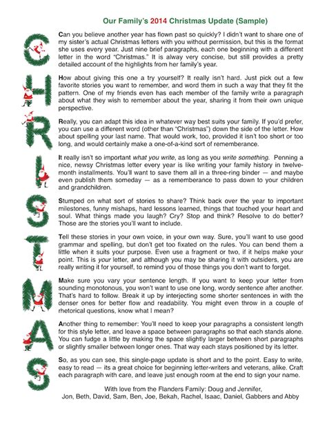 Examples Of Christmas Letters