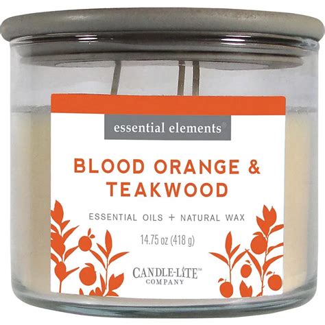 Candle Lite Essential Elements Blood Orange And Teakwood Wick Candle