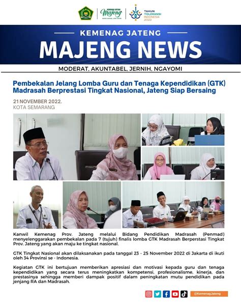 Pembekalan Jelang Lomba Guru Dan Tenaga Kependidikan Gtk Madrasah