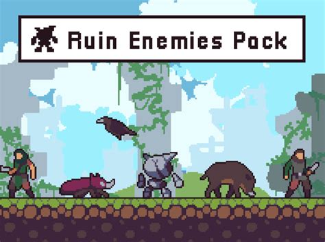 Pixel Art Ruin Enemy Sprite Sheets by 2D Game Assets on Dribbble