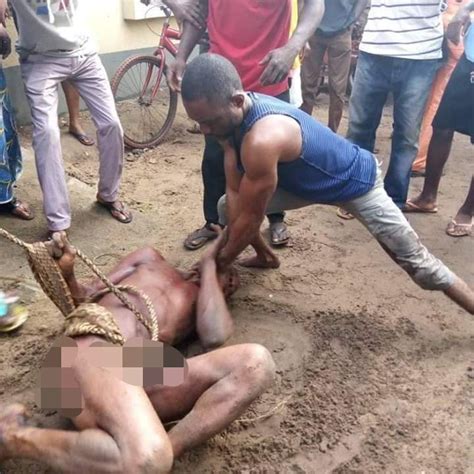 Palm Fruit Thief Stripped And Paraded Unclad By Mob Photos Crime