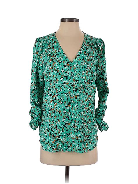 Joie 100 Polyester Green 3 4 Sleeve Blouse Size M 81 Off Thredup