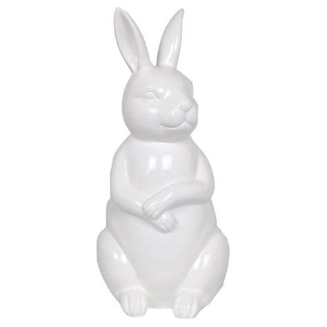 Statue en résine Lapin blanc 53 cm Prince Décoration