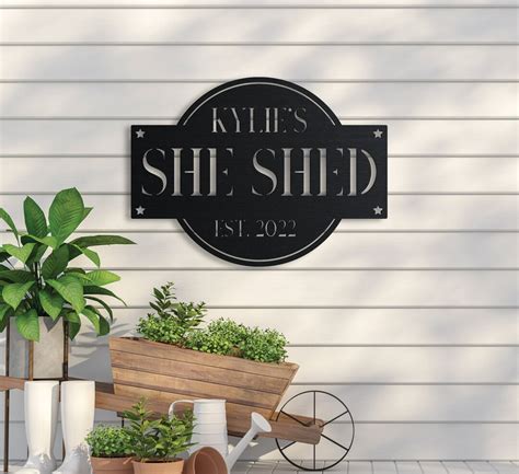 Custom Metal She Shed Sign, Custom Metal Sign, Metal Name Sign, She Shed Decor, Home Decor ...