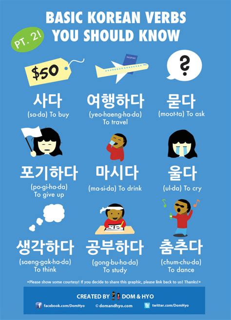 Basic Korean Verbs Pt Learn Korean With Fun Colorful