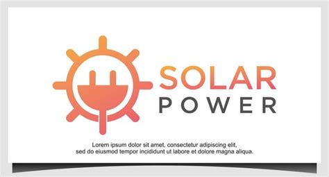 Plantilla De Diseño De Logotipo De Energía Solar Vector Premium