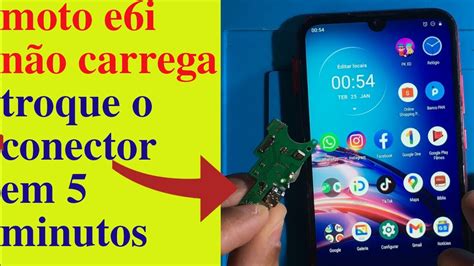 moto e6i não carrega como trocar conector de carga e microfone YouTube