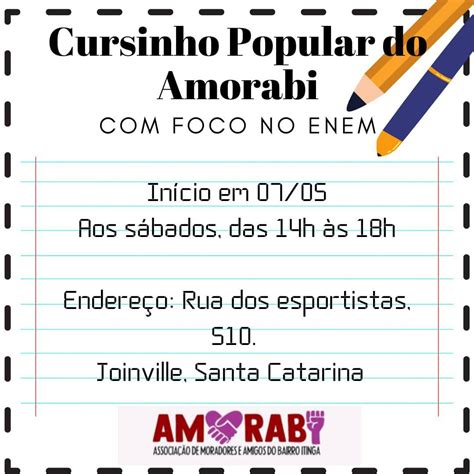 Cursinho Popular Da Amorabi Foco No Enem Rep Rter Popular O