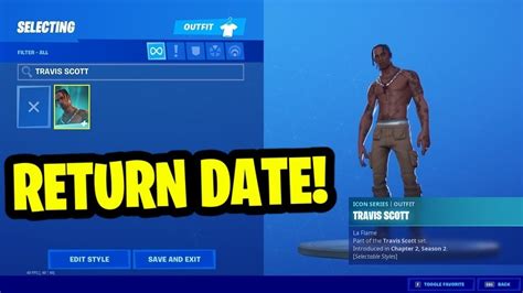 Travis Scott Skin Return Release Date In Fortnite Item Shop Travis Scott Skin Coming Back