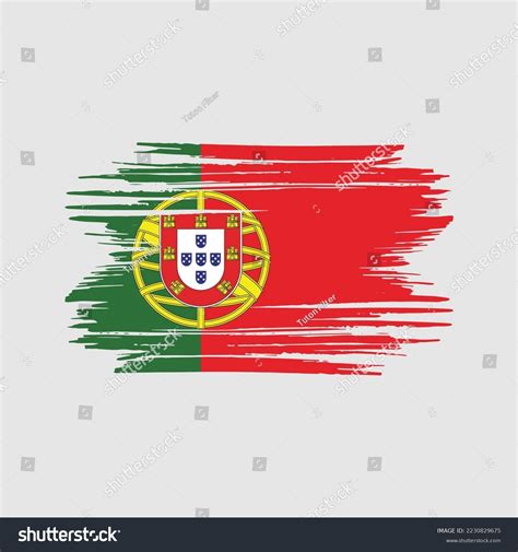 Portugal Flag Brush Vector Illustration Stock Vector Royalty Free