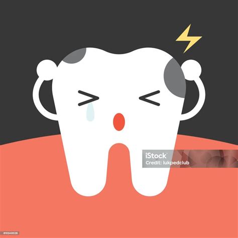 Ilustración De Dibujos Animados De Diente De Caries Vector Y Más Vectores Libres De Derechos De