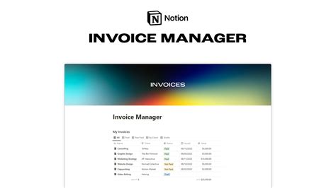 Invoice Manager Notionland Template Gallery