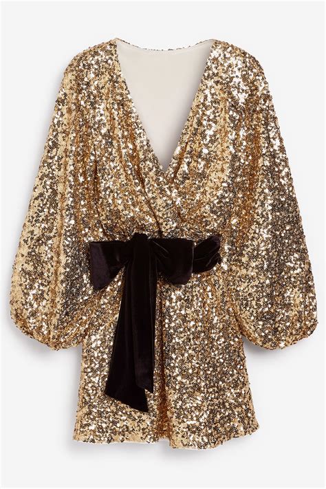 Buy Myleene Klass Gold Sequin Wrap Dress From Next Ireland