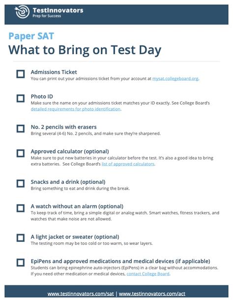 Sat And Act Sample Informational Packet Test Innovators