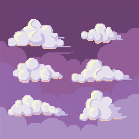 Premium Vector Flat Design Pixel Art Cloud Illustration