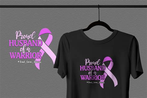 Proud Husband Of A Warrior Breast Cancer Graphic By TEEBAY TEES