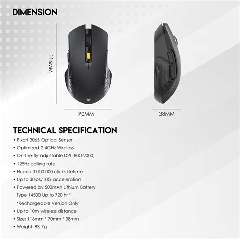 Fantech Raigor Iii Wg R Gaming Mouse With Ghz Wireless Connection