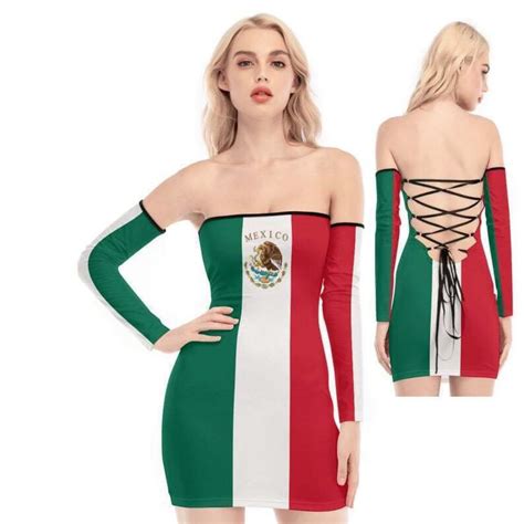 Mexican Flag Women Dress, Mexico Flag, Ladies, Adults, Teens, Design ...