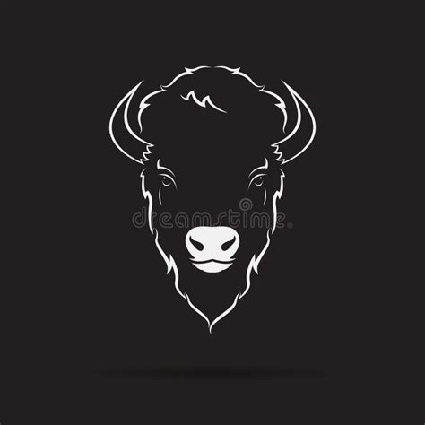 Vector Of A Buffalo Head Design On Black Background Wild Animal Stock