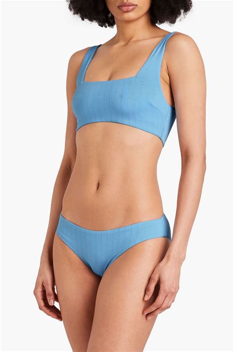 Onia Lily Striped Mid Rise Bikini Briefs The Outnet