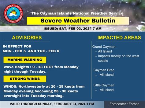 Severe Weather Advisory Feb Port Authority Of The Cayman Islands