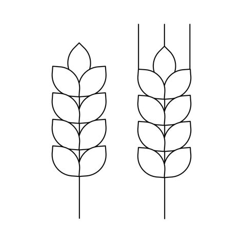 Wheat Is Stylized Ukrainian Symbols Line Art 25294648 Vector Art At