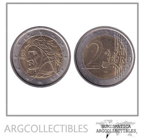 Italia Moneda Euros Bimetalica Dante Alighieri Km Unc