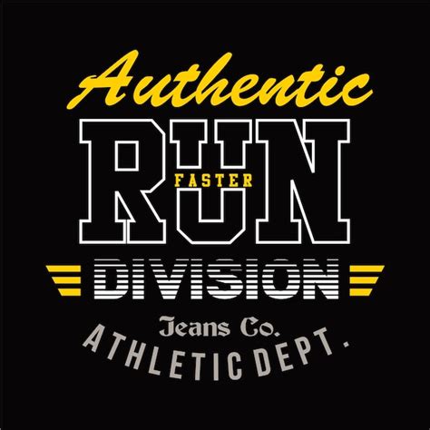 Premium Vector Authentic Run Division Design Typography Vector