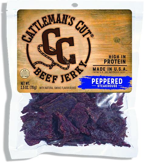 Cattleman S Cut Peppered Steakhouse Beef Jerky 2 5 Ounce Grocery And Gourmet Food