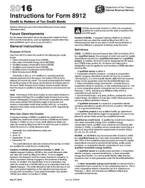 Fillable Online 2016 Instructions For Form 8912 Instructions For Form