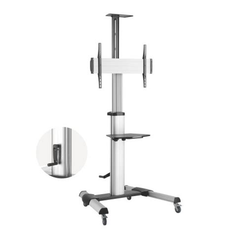 Height Adjustable Aluminium Tv Cart With Hand Crank Arihant Infomatics