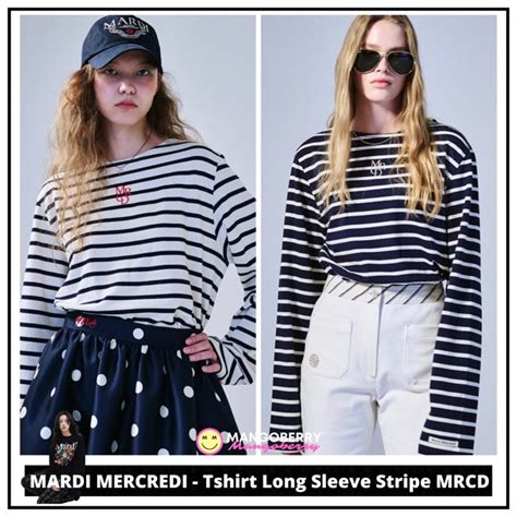 Jual Mardi Mercredi Tshirt Long Sleeve Stripe Mrcd Shopee Indonesia