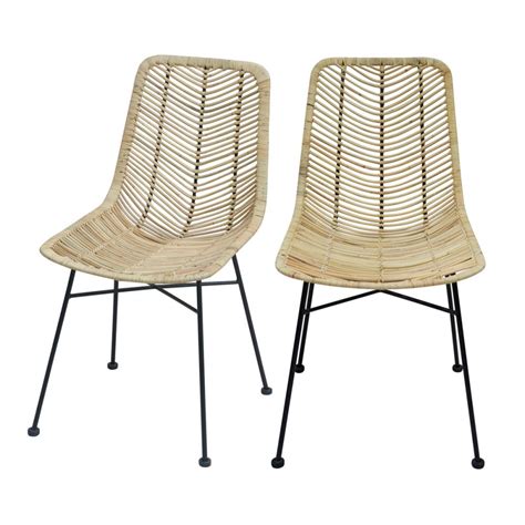 Chaise Tamara En Rotin Naturel Lot De 2