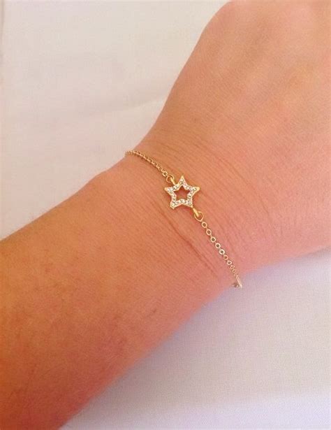 Gold Plated Star Charm Bracelet Birthday Gift Gold Plated Etsy Evil