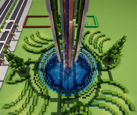 A futuristic wind turbine with solar panels Minecraft Map