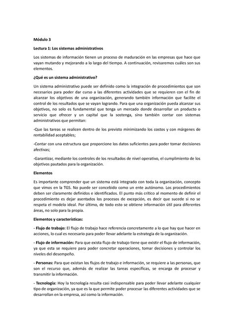 Resumen Sistemas M Y M M Dulo Lectura Los Sistemas