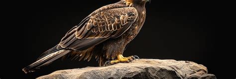 Golden Eagle Sitting On A Rock Looking Proudly Premium Ai Generated Image