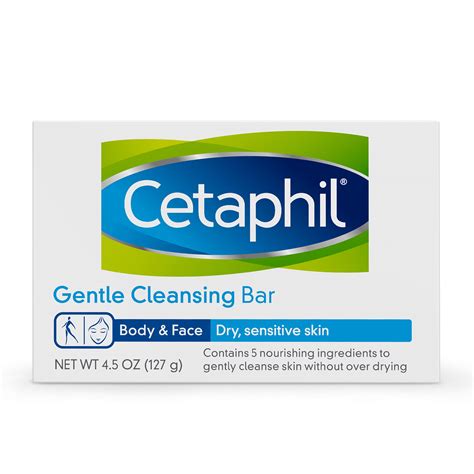 Cetaphil Dry Sensitive Skin Antibacterial Gentle Cleansing Bar 45 Oz