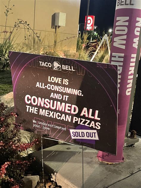 Taco Bell ran out of Mexican Pizzas : r/mildlyinteresting