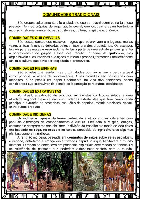 Atividades Sobre Comunidades Tradicionais 3 Ano - Atividades Sobre Comunidades Tradicionais 3o Ano - RETOEDU