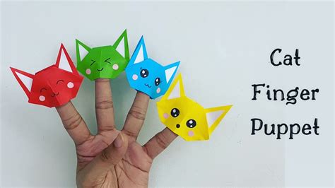 Diy Cat Finger Puppet Paper Crafts For School Paper Craft Easy