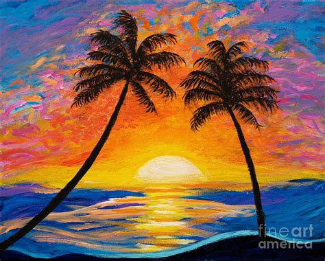 Caribbean Sunset Painting by Art by Danielle - Pixels