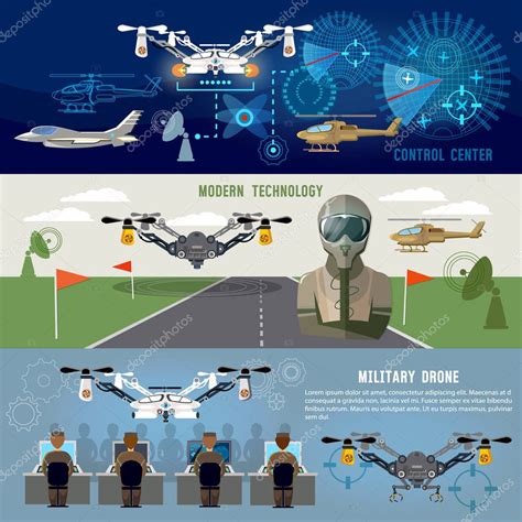 Military drone, mdern army aviation and weapons — Stock Vector ...